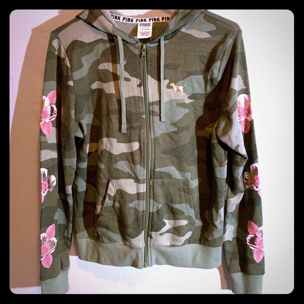 PINK camo and floral hoodie